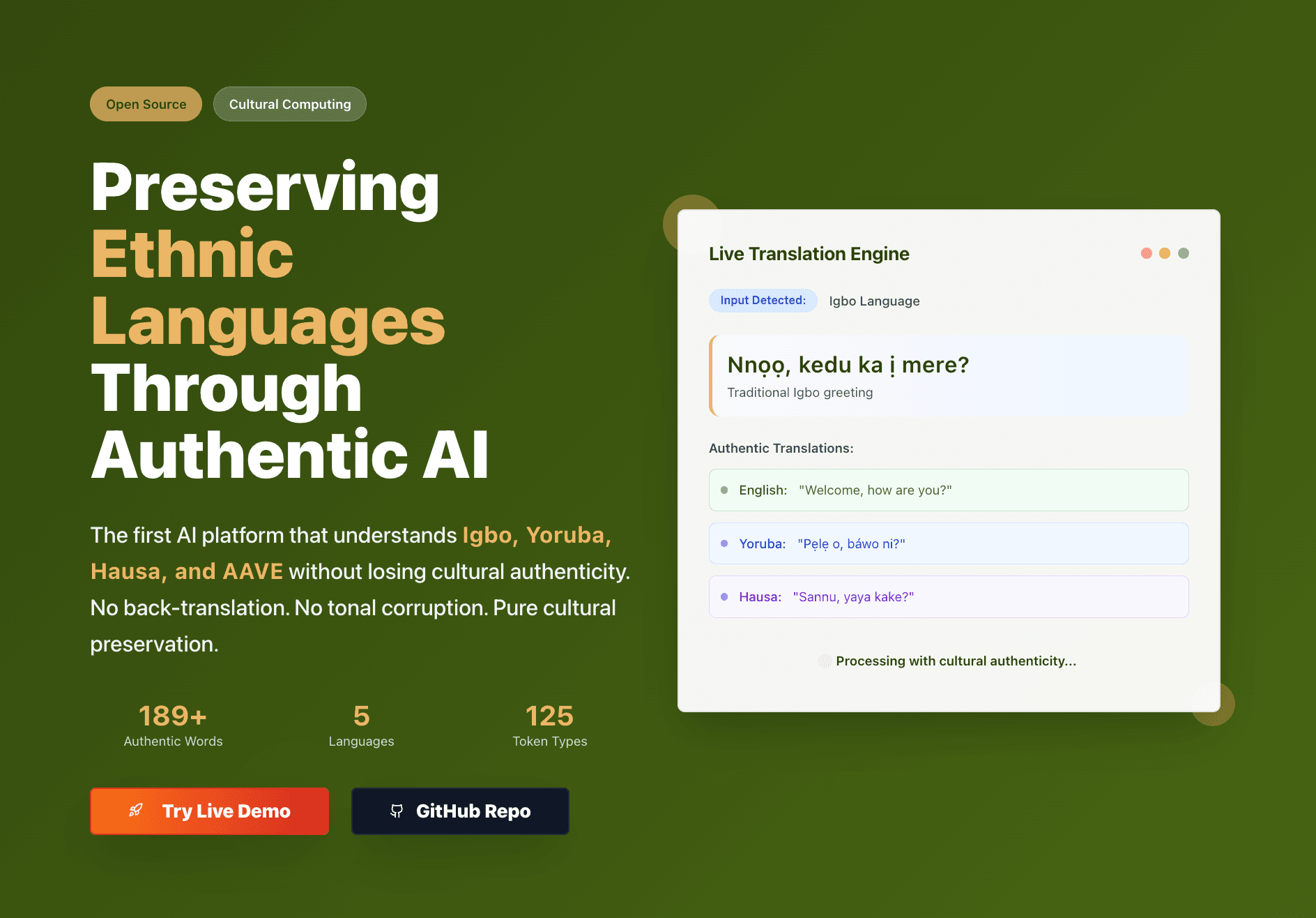 AfaAI Authentic Ethnic Language AI Platform